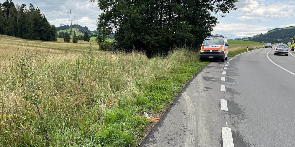 Der 33-Jährige kam auf dem Ricken von der Strasse ab. 