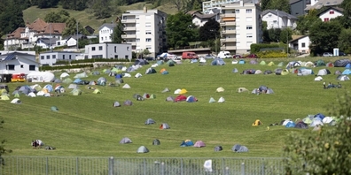 Die Teilnehmenden liessen sich auf einem Camping-Gelände in St-Imier nieder.