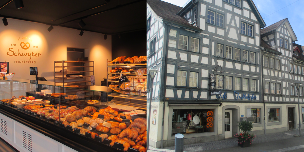 Das Rheinecker Café Indlekofer in den schönen Riegelhäusern ist geschlossen. Ersatz bietet der im Bahnhofgebäude neu eingerichtete Shop.