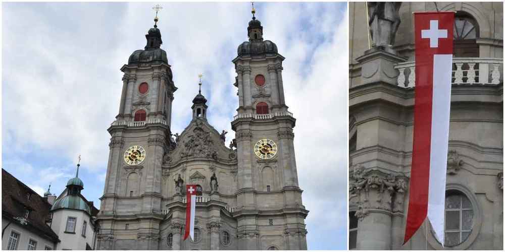 Kathedrale St.Gallen zeigt Flagge: Schweizer Fahne weht wieder.