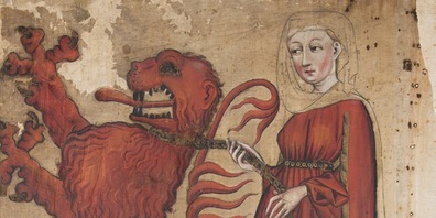 Rot ist seit jeher eine beliebte Farbe für Fahnen: Schwaderloh-Fahne, um 1450.