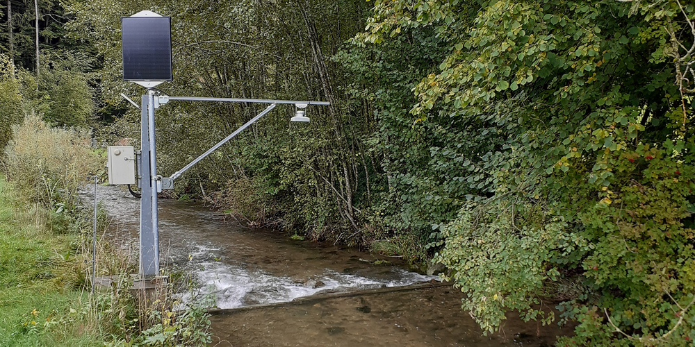 Hydrologische Messstation am Wissbach, Degersheim.