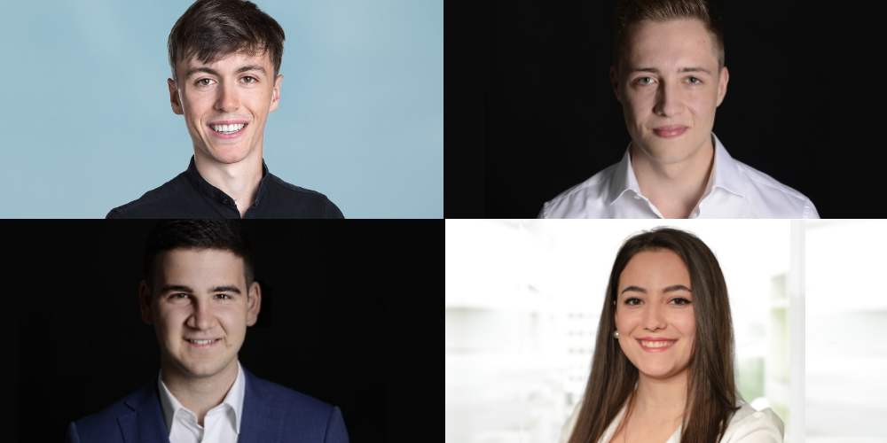 Oben (v.l.n.r): Robin Fretz und Philippe Vögele // Unten: Mihajlo Mrakic, Melina Kaufmann