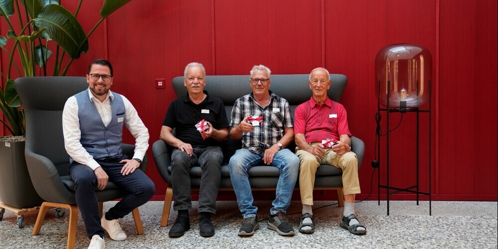 Von links: Andreas Schmid (Vorsitzender der Bankleitung), Kurt Frei, Guido Lüchinger, Albert Breu