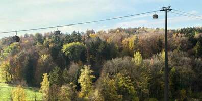 So idyllisch soll dereinst die Zooseilbahn von Stettbach in Richtung Zoo gondeln.