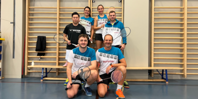 BC St.Margrethen Team1; von hinten links: Nicole Projer, Nadia Thurnherr,  Sam Wee, Timo Lampert, Leon Hengl, Mischa Thurnherr. Es fehlen: Tanja Omlin und Gabriel Sidler