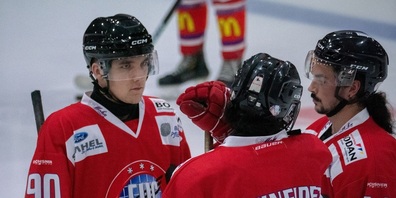 Der EHC Kreuzlingen-Konstanz im Spiel gegen den stärkeren Gegner.