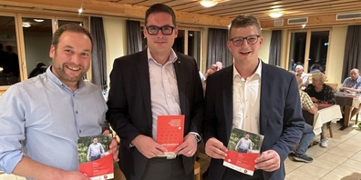 Im Bild: Lukas Reimann (SVP SG), David Zuberbühler (SVP AR) und Mike Egger (SVP SG).