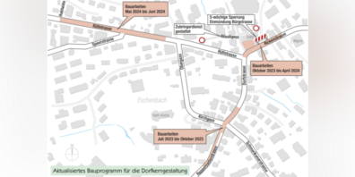 Das aktualisierte Bauprogramm für die Dorfkerngestaltung.