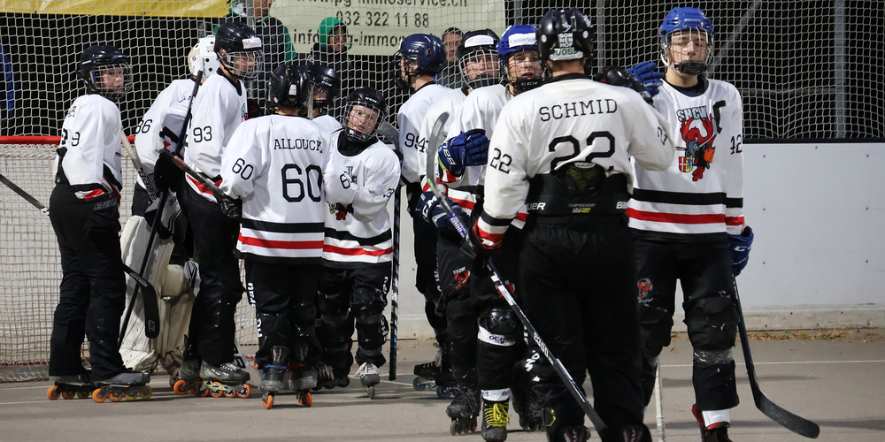 Die U16-Novizen des SHC Wollerau am Finalturnier in Biel.