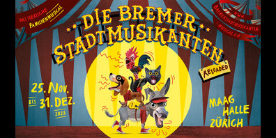 Modern und voller Überraschungen: Die Musical-­Neuinterpretation des Märchen­klassikers der Brüder Grimm, «Die Bremer Stadtmusikanten  – Reloaded», verspricht Unterhaltung für die ganze Familie.