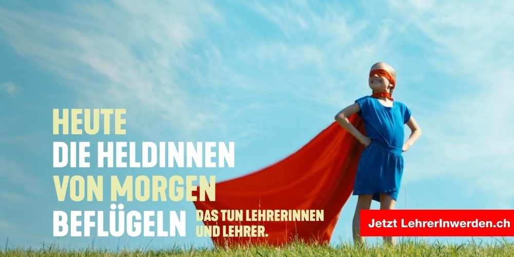 Zwölf Kantone, darunter Aargau, lancieren eine Kampagne gegen den Lehrermangel und werben u.a. mit Heldinnen-Plakaten.