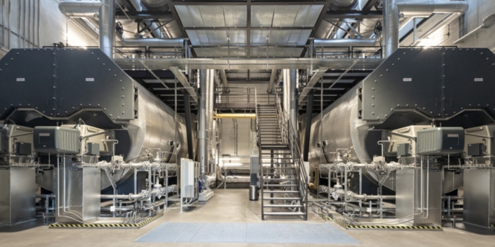 Die Fernwärmezentrale in der KVA St.Gallen