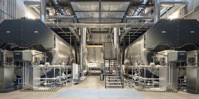 Die Fernwärmezentrale in der KVA St.Gallen