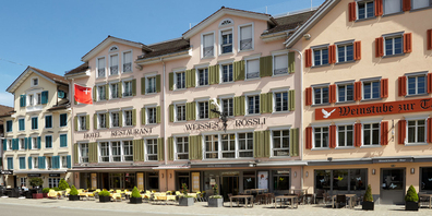 Das Hotel Weisses Rössli in Brunnen musste nach dem Brand im Jahr 2004 von Grund auf neu aufgebaut werden.