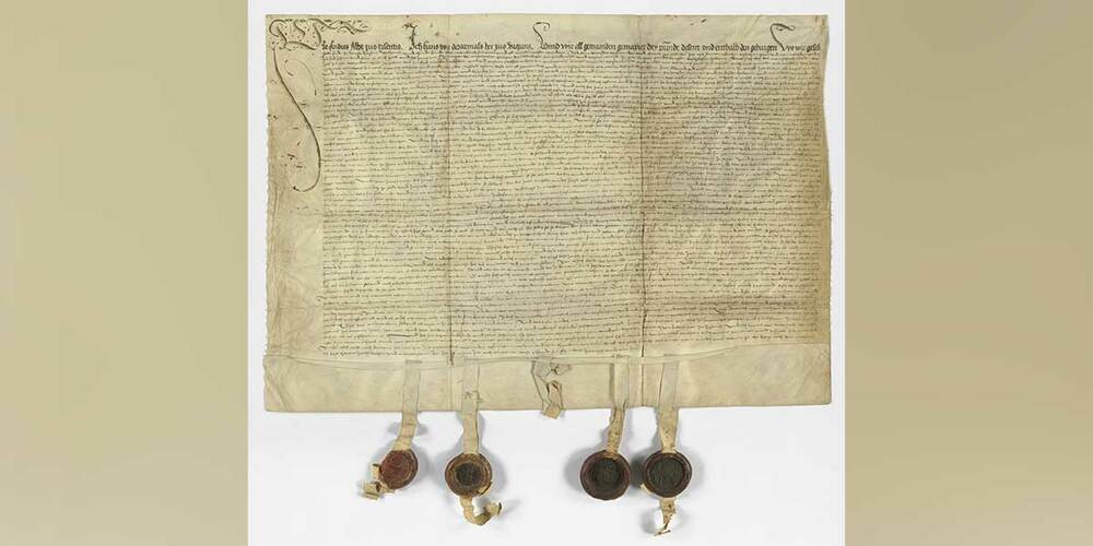 Bild der Urkunde respektive des Bundsbriefs.