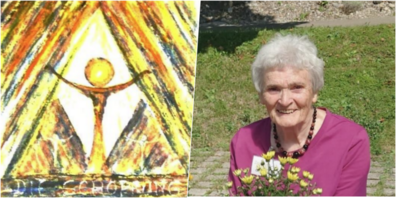 «Die Schöpfung – der Mensch im Mittelpunkt,» der Malerin «Müge» (r.).