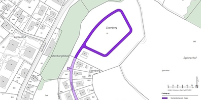 Ausschnitt des Teilstrassenplans für die Erschliessung des Benkner Baugebietes «Töbeli».