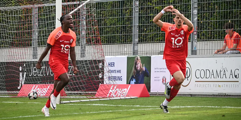 Andre Ribeiro nach seinem goldenen 1:0 im Grünfeld gegen den Super-League Club Yverdon.