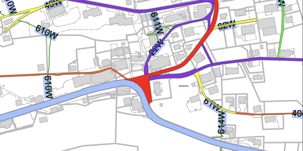 Ausschnitt aus dem  Strassenplan des Dorfes Wildhaus