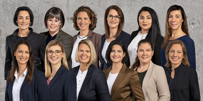 Oben v.l. Isabel Schorer, St.Gallen, Cornelia Kunz, Bronschhofen, Edith Kohler-Kobler, Pfäfers, Karen Peier-Ruser, Eschenbach, Jehan Mukawel, Wittenbach, Sabine Plank, Zuzwil. Unten v.l. Flavia Sutter, St.Gallen, Vivienne Oggier, Kriessern, Karin Bernhardsgrütter, Goldach, Lisa Vincenz, Abtwil, Stephanie Fassbind-Lippuner, Grabs, Liliane Kobler, St.Gallen.