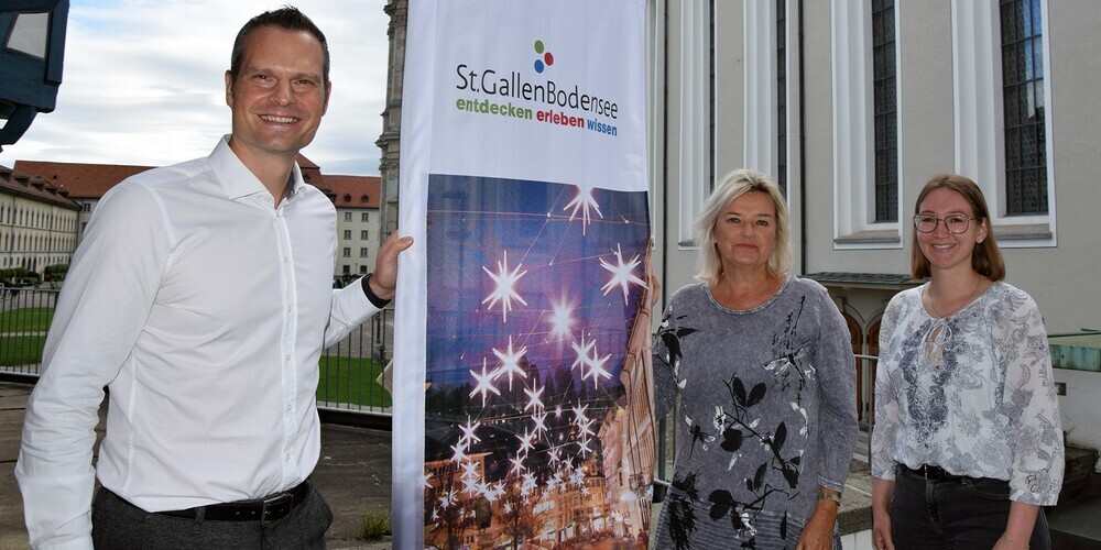 Andreas Kunz (SGBT), Astrid Nakhostin (Verein Sternenstadt St.Gallen) und Jeanne Müller (SGBT)