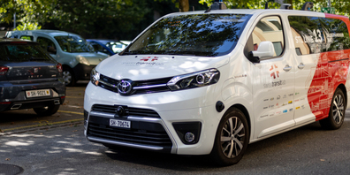 Dies ist das autonome Auto auf der Linie 13 in Schaffhausen.