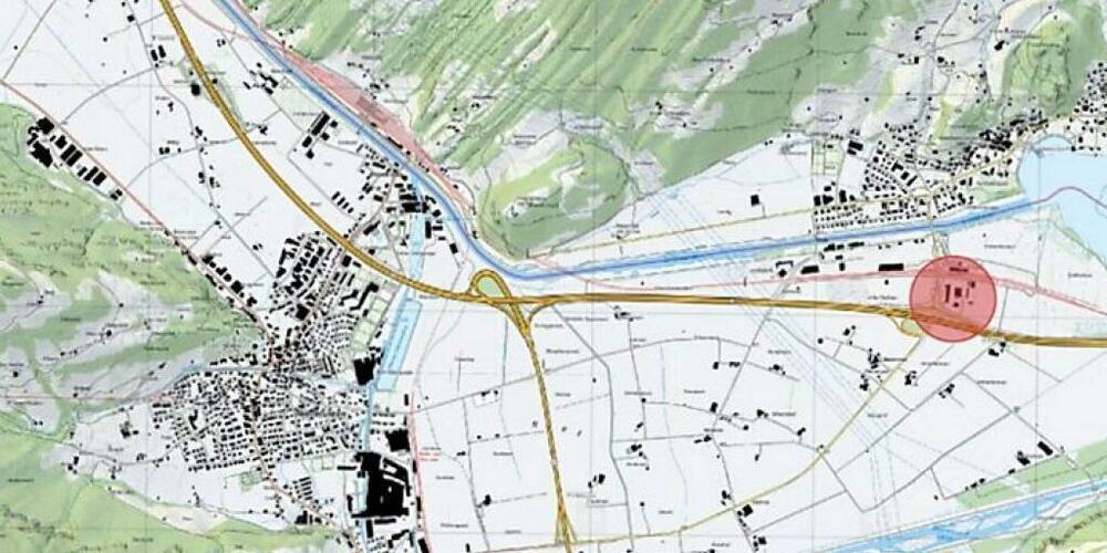 Der Standort für den Neubau eines Kantonsgefängnisses in der Biäsche bei der Autobahn.