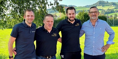 Hanspeter Betschart, Sepp Huber (Sponsoringchef UH Appenzell), Marco Mösli (Sportchef UH Appenzell) und Peder Koch