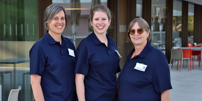 Drei Physiotherapeutinnen mit Zusatzausbildung zum Thema Schwindel. Von links: Anita Brocker, Ramona Gubser, Andrea Birkhölzer.