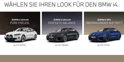 BMW i4 Modelle eDrive35, eDrive40 und M50 - so macht auswählen Spass!