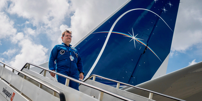 Oliver Ullrich nach erfolgreichem Abschluss der 4. Schweizer Parabelflug-Kampagne im Juni 2020 auf dem Militärflugplatz Dübendorf.