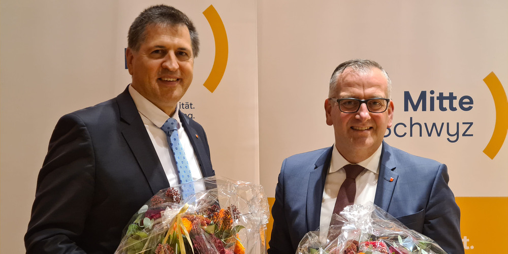 Die beiden bisherigen Regierungsräte Michael Stähli (rechts) und Sandro Patierno wurden einstimmig nominiert.