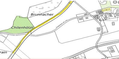 Der Strassenabschnitt ist derzeit unbeleuchtet.