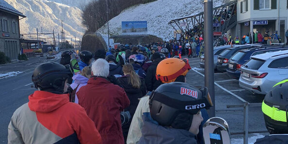 Mit diesem Bild geriet der Flumserberg am Sonntag in die Schlagzeilen.