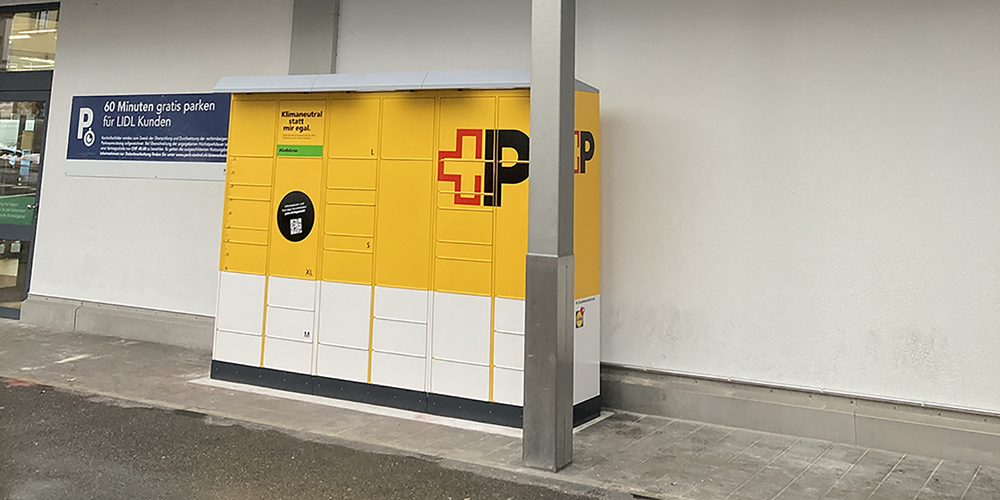 Der Paketautomat beim Lidl in Altendorf. 