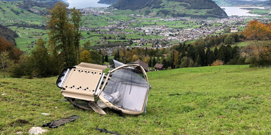 Die abgestürzte Rotenfluebahn-Gondel. (Bild: Archiv)