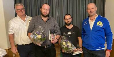 Benno Patt, die zurücktretenden Roman Hochholdinger und Patrick Mathis, Technischer Leiter.