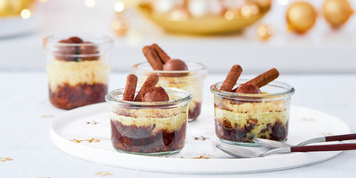 Feiner Dessertvorschlag: Cheesecake im Glas.