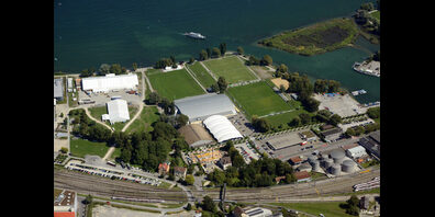 Die Bodensee-Arena aus der Vogelperspektive.