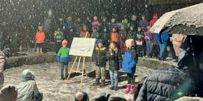 Lichtzauber zum Advent und dazu dicke Schneeflocken. 