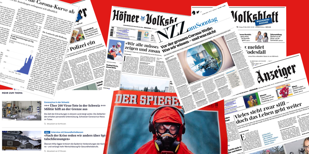 Zu Spitzenzeiten sorgte das Virus für einen Drittel aller Seitenaufrufe. (Bildcollage Anouk Arbenz)