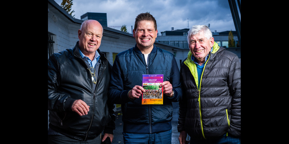 Pressechef Heier Lämmler, Jan Ullrich und  Rennbahn-Präsident Alois «Wisel» Iten (v.l.). 