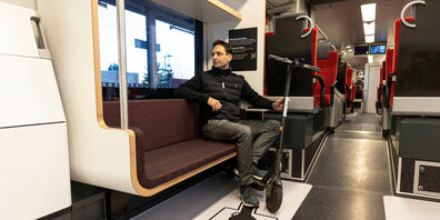 Zugabteile sollen künftig konfiguriert werden können – entweder für Gepäck oder als Sitzgelegenheit für Fahrgäste.