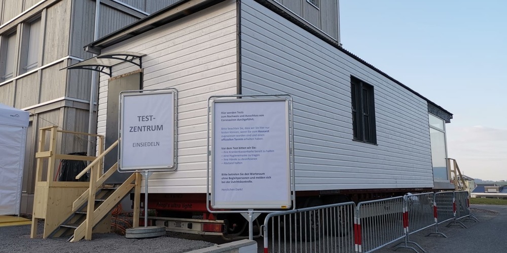 Für Corona-Verdachtsfälle steht ab kommendem Montag ein Testzentrum an der Spitalstrasse zur Verfügung. Es wurde eingerichtet, um ein schnelles und effizientes Testen der Verdachtsfälle zu ermöglichen. (Bild: Patrizia Baumgartner)