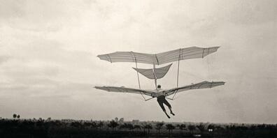 Otto Lilienthal am Fliegeberg in Lichterfelde, 1895 