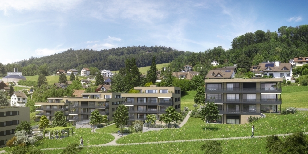 An attraktiver Südwest-Hanglage in Uznach wird ein Mix aus 2½- bis 5½-Zimmer-Wohnungen gebaut.