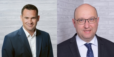 Für Dobler (links) hat Tinner (rechts) bereits jetzt durch seinen schnellen Vorstoss für KMU Führungsstärke bewiesen und sich damit für den zweiten Wahlgang empfohlen.