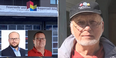 Leser Beat Schuler (r.) sieht den Feuerwehrstreit mit Stadtpräsident Martin Stöckling (l.) und Kommandant Roland Meier als «moralischen Tiefpunkt».