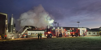 Brand bei der Energiezentrale Ausserschwyz in Galgenen